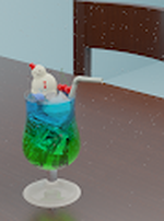 On the melon soda float